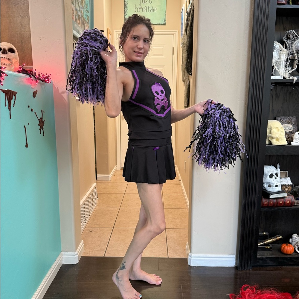 Black and Purple Cheerleader Costume